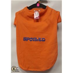 "SPOILED" ORANGE PET T-SHIRT SIZE X-LARGE.