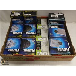 FLAT OF ASST FLUVAL ITEMS INCL ZEO-CARB,