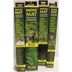 4 BOXES OF EXOTERRA MOSS MATS, MEDIUM AND SMALL,