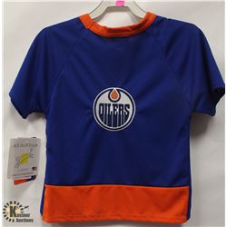 NHL OILERS PET JERSEY MESH SHIRT SIZE LARGE.