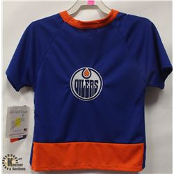 NHL OILERS PET JERSEY MESH SHIRT SIZE LARGE.