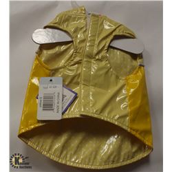 YELLOW PET RAIN JACKET SIZE SMALL.