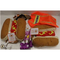 BOX OF ASSORTED DOG HALLOWEEN COSTUMES,