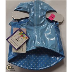 BLUE PET RAIN JACKET SIZE X-SMALL.