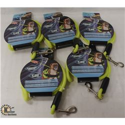 BAG OF 5 REFLECTIVE 47" DOG LEASHES