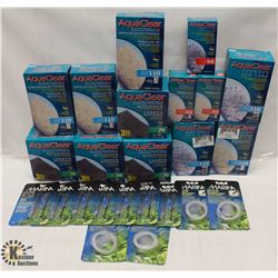 BOX OF ASSORTED AQUARIUM PRODUCTS INCL