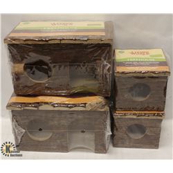 BOX OF 4 LIVING WORLD TREE HOUSES - ALL NATURAL