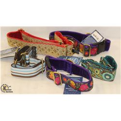 BAG OF 5 ASSORTED FABRIC COLLARS.