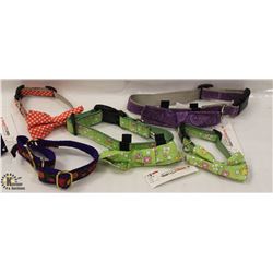 BAG OF 5 ASSORTED FABRIC COLLARS.