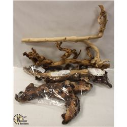 LOT OF 4 FLUVAL MOPANI DRIFTWOOD & 2 TERRARIUM