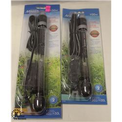 LOT OF 2 MARINA SUBMERSIBLE AQUARIUM HEATER