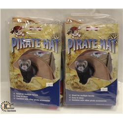 LOT OF 2 PIRATE HAT FERRET TOYS.