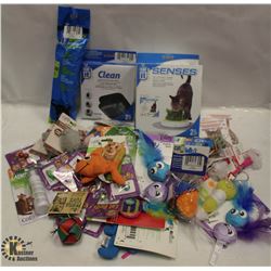 LOT OF ASSORTED CAT PRODUCTS INCLUDING CATNIP,