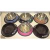 Image 1 : LOT OF 6 ASSORTED FOOD/WATER DISHES.