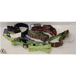 BAG OF 6 ASSORTED FABRIC DOG COLLARS