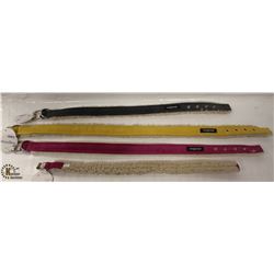 BAG OF 4  ASSORTED SIZES WAGWEAR DOG COLLARS