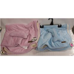 LOT OF 2 FOUFOU DOG SHERPA BLANKET SET