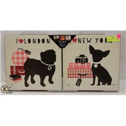 NEW CHIHUAHUA  AND BULLDOG WALL HANGINGS
