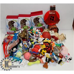 BOX OF DOG AND CAT TOYS