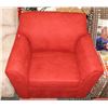 Image 1 : RED FABRIC ARM CHAIR. FURNITURE