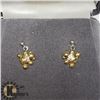 Image 2 : SILVER CUBIC ZIRCONIA GOLD PLATED EARRINGS