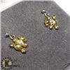 Image 3 : SILVER CUBIC ZIRCONIA GOLD PLATED EARRINGS
