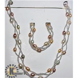 FRESHWATER PEARL BRACELET AND NECKLACE SET