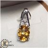Image 2 : SILVER CITRINE DIAMOND PENDANT