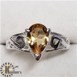 SILVER CITRINE RING