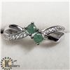 Image 1 : SILVER EMERALD CUBIC ZIRCONIA RING