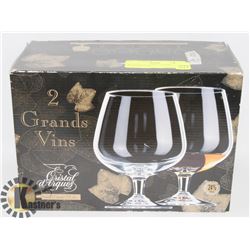 2PC CRISTAL SUPER COGNAC 24% LEAD CRYSTAL.