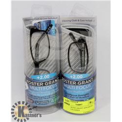 2 NEW FOSTER GRANT ADVANCED READING GLASSES