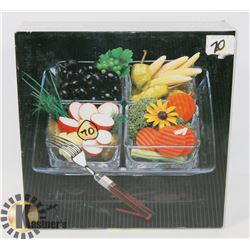 MIKASA CRISTAL DIVIDED RELISH DISH.