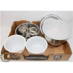 FLAT OF MIXING BOWLS AND MORE