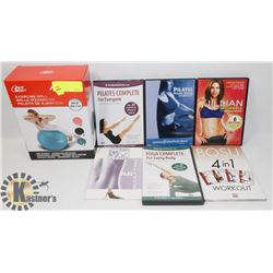 NEW 25.5" EXERCISE BALL (PINK) SOLD WITH BUNDLE OF