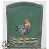 Image 1 : WOOD KEY SAFE WITH ROOSTER MOTIF- 11"H X 8"W.