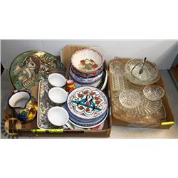 VINTAGE GLASS BOWLS, DIP TRAY, EGG TRAY WITH 16PC