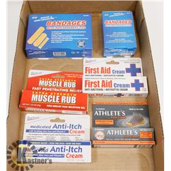 NEW FIRST AID BUNDLE OF CREAMS & BAND-AID'S