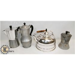 LOT OF KETTLES