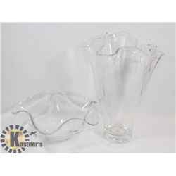 LOT OF 2 SIGNED LENOX CRYSTAL PIECES