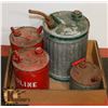 Image 1 : 4 VINTAGE STEEL GAS CANS.