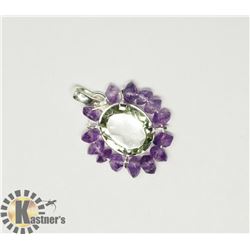 SILVER AMETHYST & GREEN AMETHYST PENDANT