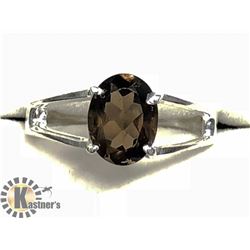 SILVER SMOKY QUARTZ RING