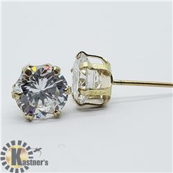 10K YELLOW GOLD CUBIC ZIRCONIA EARRINGS