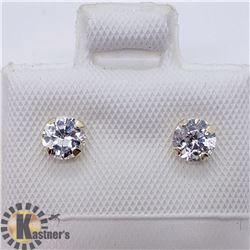 14K YELLOW GOLD CZ STUD EARRINGS