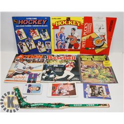 HOCKEY & BASEBALL STICKER BOOKS RED ROOSTER