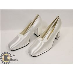 SATIN PARTY WHITE SZ 7.5