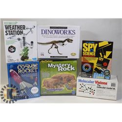 FLAT OF 6 SEALED SCIENCE PROJECTS KIDZ