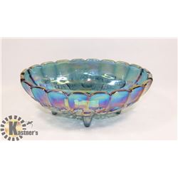 CARNIVAL GLASS BLUE FRUIT BOWL