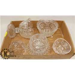 4 PINWHEEL CRYSTAL CANDY DISHES